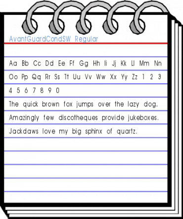 AvantGuardCondSW Regular Font
