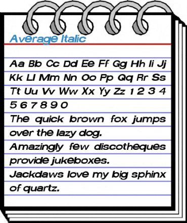 Average Italic Font