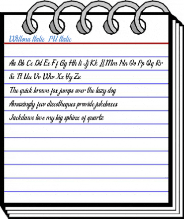 Willona Italic - PU Italic Font