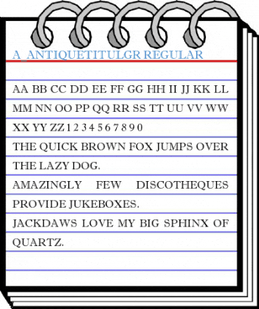 a_AntiqueTitulGr Regular Font