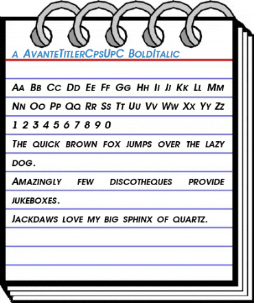 a_AvanteTitlerCpsUpC BoldItalic Font