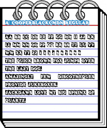 a_CooperBlackCmDn Regular Font
