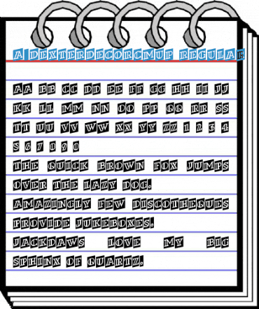 a_DexterDecorCmUp Regular Font