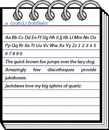 a_GroticLt BoldItalic Font