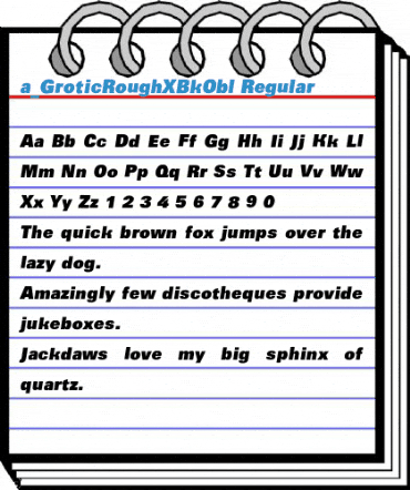 a_GroticRoughXBkObl Regular Font