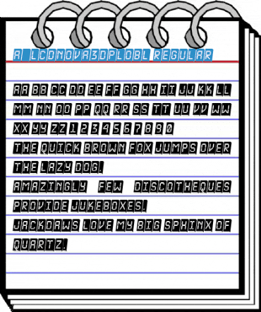 a_LCDNova3DPlObl Regular Font