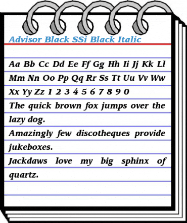 Advisor Black SSi Black Italic Font