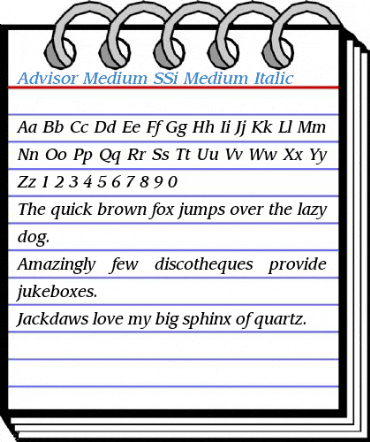 Advisor Medium SSi Medium Italic Font
