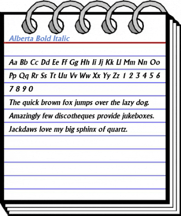 Alberta Bold Italic Font
