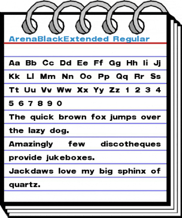 ArenaBlackExtended Regular Font