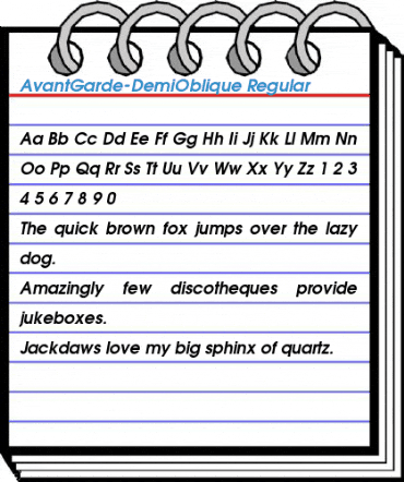AvantGarde-DemiOblique Regular Font