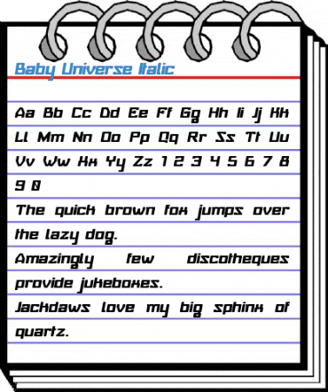 Baby Universe Italic Font
