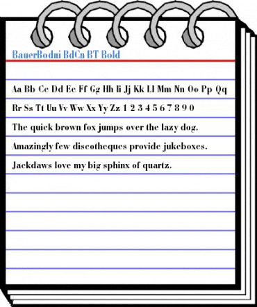 BauerBodni BdCn BT Bold Font