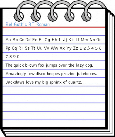 BellGothic BT Roman Font