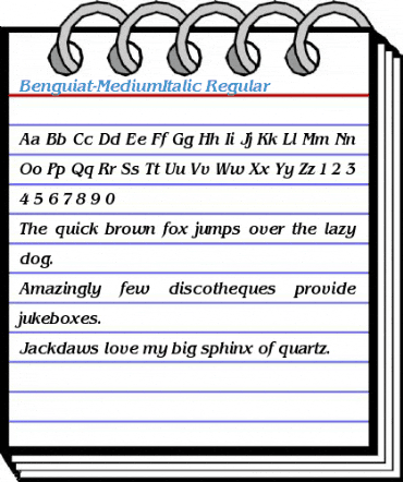 Benguiat-MediumItalic Regular Font