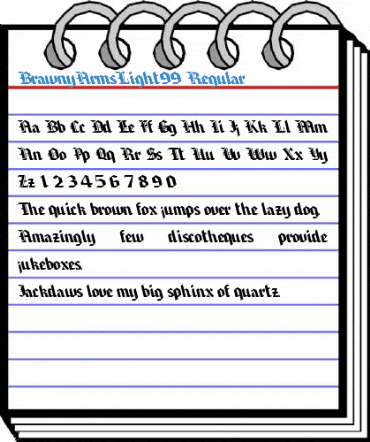 BrawnyArmsLight99 Regular Font