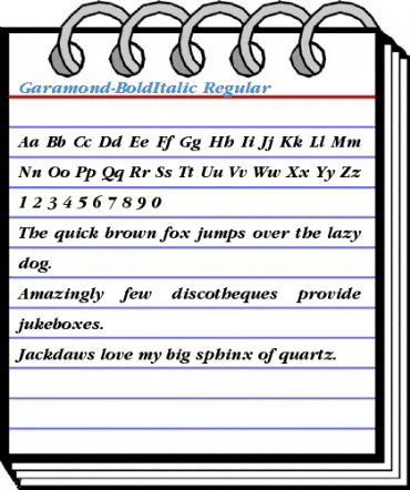 Garamond-BoldItalic Regular Font