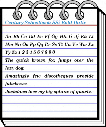 Century Schoolbook SSi Bold Italic Font