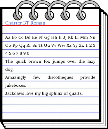 Charter BT Roman Font