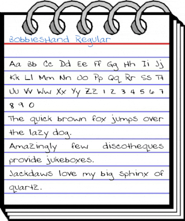BobbiesHand Regular Font
