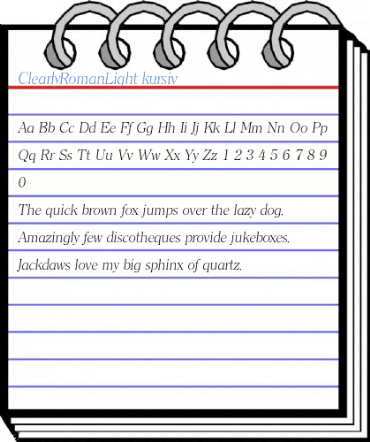 ClearlyRomanLight kursiv Font