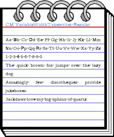 CM_VariableWidthTypewriter Regular Font