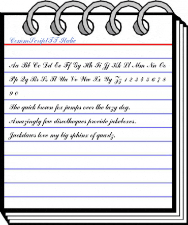 CommScriptTT Italic Font
