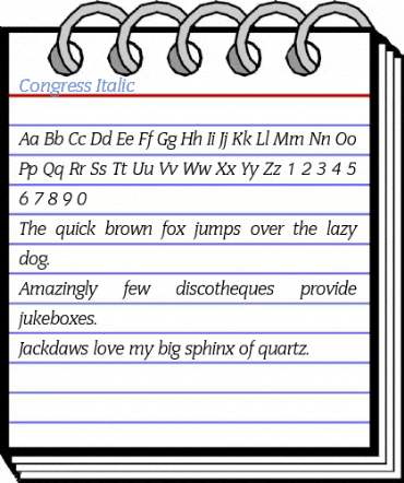 Congress Italic Font