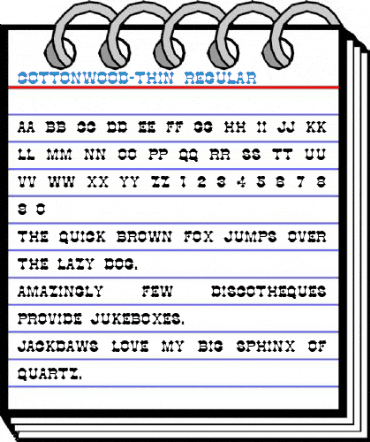Cottonwood-Thin Regular Font
