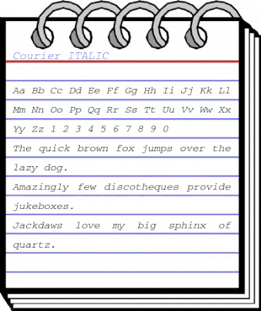 Courier ITALIC Font