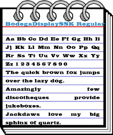 BodegaDisplaySSK Regular Font