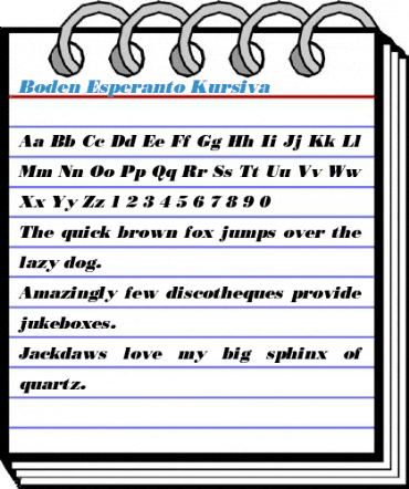 Boden Esperanto Kursiva Font