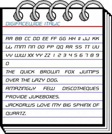 DigifaceWide Italic Font