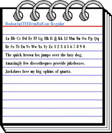 BodonAntTEEDemBolCon Regular Font