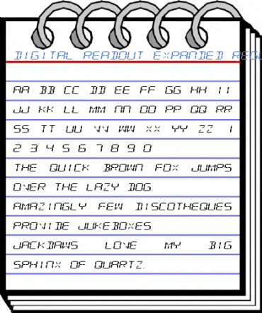 Digital Readout Expanded Regular Font