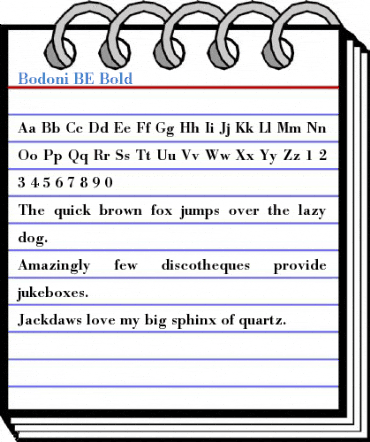 Bodoni BE Bold Font