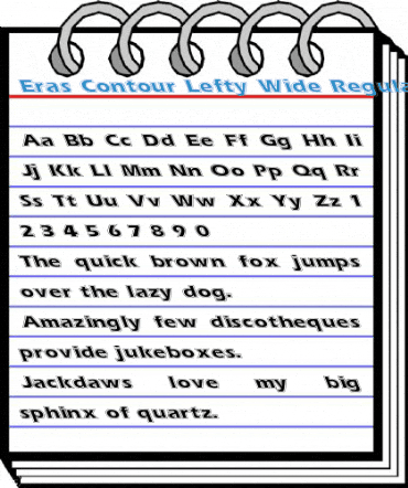 Eras Contour Lefty Wide Regular Font