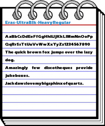 Eras-UltraBlk-Heavy Regular Font