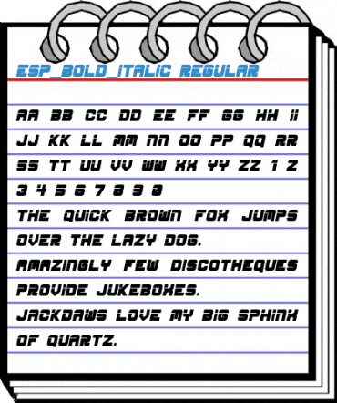 ESP_Bold_Italic Regular Font