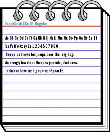 FrankGoth XCn BT Regular Font