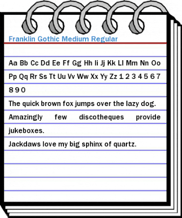 Franklin Gothic Medium Regular Font