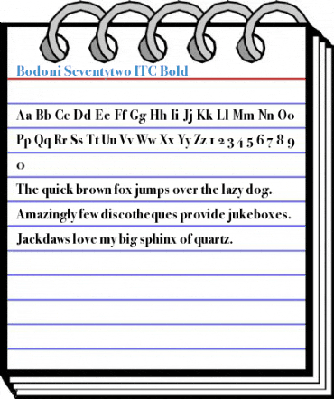 Bodoni Seventytwo ITC Bold Font