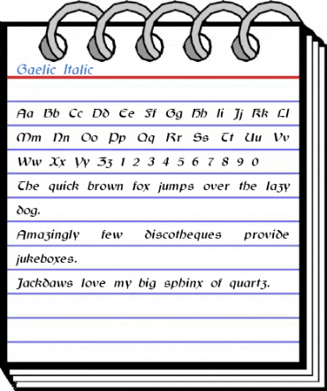 Gaelic Italic Font