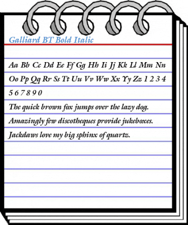Galliard BT Bold Italic Font