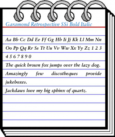 Garamond Retrospective SSi Bold Italic Font