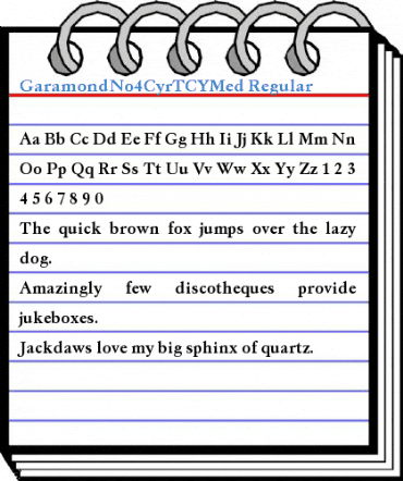 GaramondNo4CyrTCYMed Regular Font