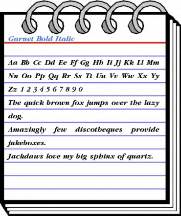 Garnet Bold Italic Font