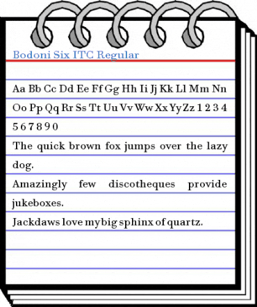 Bodoni Six ITC Regular Font