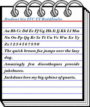 Bodoni Six ITC TT BoldItalic Font