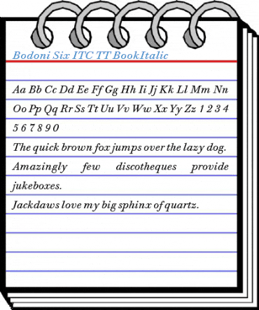 Bodoni Six ITC TT BookItalic Font